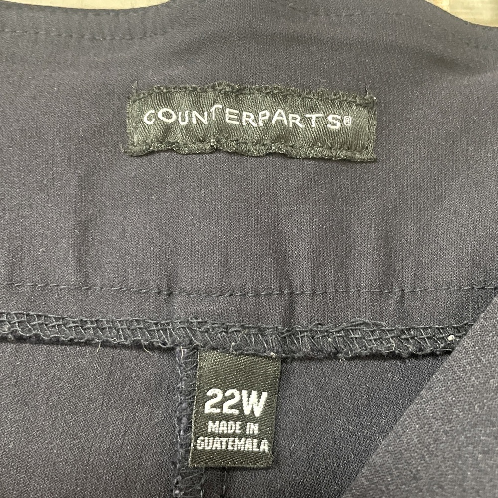 Counterparts Navy Blue Wide Waistband Straight Leg Stretch Pants Sz 22W - Picture 3 of 6